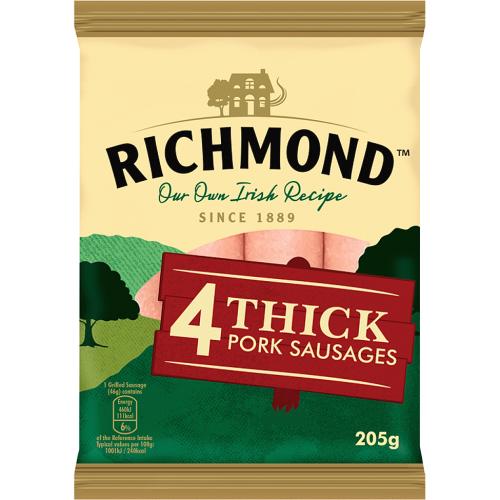 Richmond 8 Thick Pork Sausages (8 x 410g) Compare Prices Trolley.co.uk