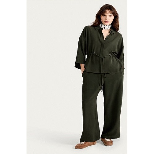F&F Drawstring Waist Wide Sleeved Shirt in Khaki