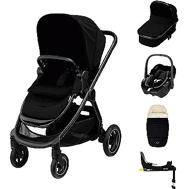 MaxiCosi Adorra Luxe Travel System with Car Seat Base Twillic Black