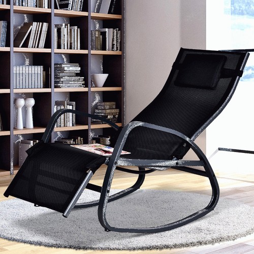 Outsunny Black Zero Gravity Rocking Chair with Pillow Compare Prices