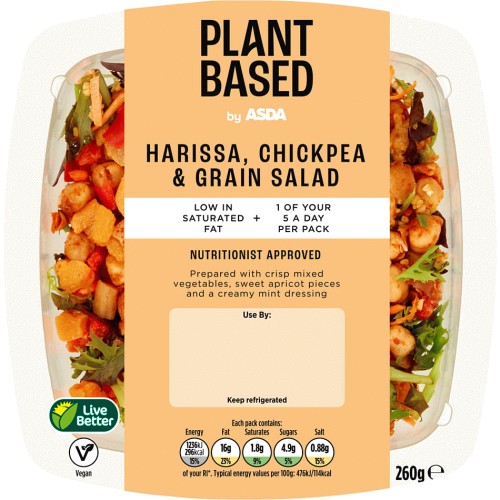 ASDA Plant Based Harissa Chickpea & Grain Salad (260g) Compare Prices