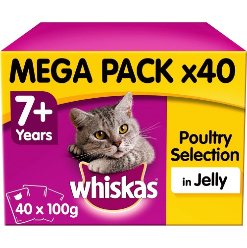 Senior Wet Cat Food Pouches Poultry in Jelly Mega Pack