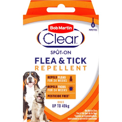 Bob Martin Clear Spot On Flea Tick Repellent Pipettes 6 x 1.5ml Compare Prices Where To Buy Trolley
