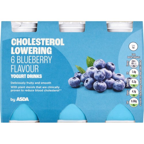 ASDA Cholesterol Lowering Blueberry Yogurt Drinks (6 x 100g)