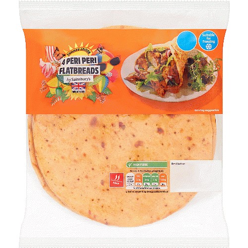 Sainsbury's Peri Peri Flatbreads Summer Edition (4 x 320g) Compare