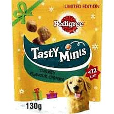 Christmas Tasty Minis Adult Dog Treats Turkey Chewy Cubes