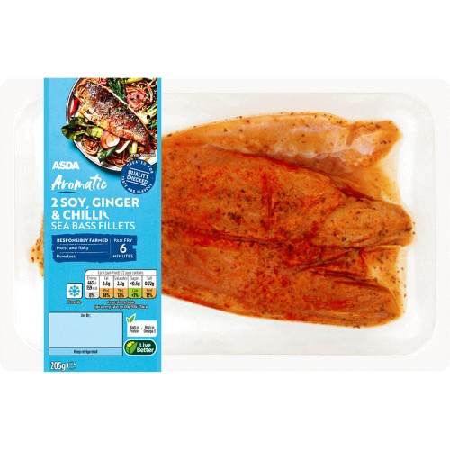 ASDA Aromatic 2 Soy Ginger & Chilli Sea Bass Fillets (205g) Compare