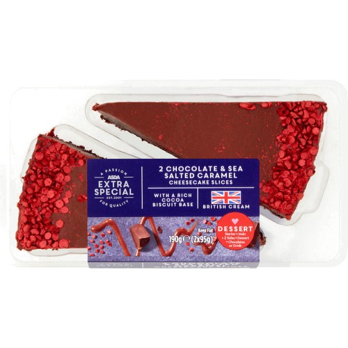 ASDA Extra Special 2 Chocolate & Sea Salted Caramel Cheesecake Slices