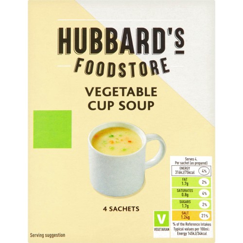Hubbard's Foodstore Vegetable Cup Soup (4 x 18g) Compare Prices
