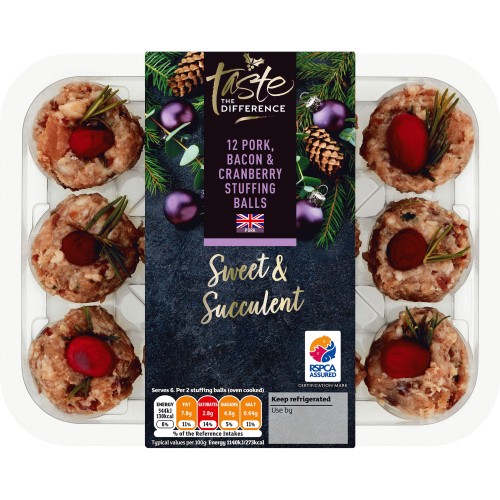 Sainsbury's Pork Bacon & Cranberry Stuffing Balls Taste the Difference