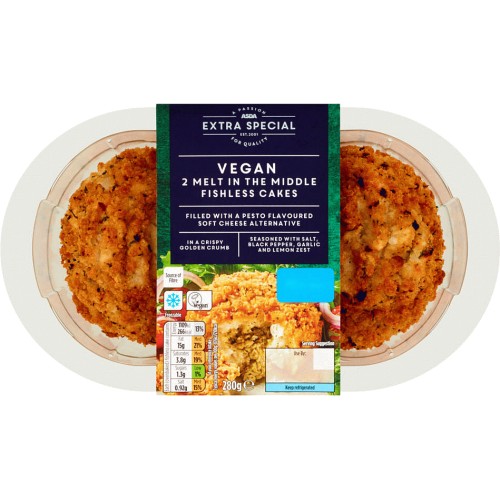ASDA Extra Special Vegan Melt in the Middle Fishless Cakes (280g