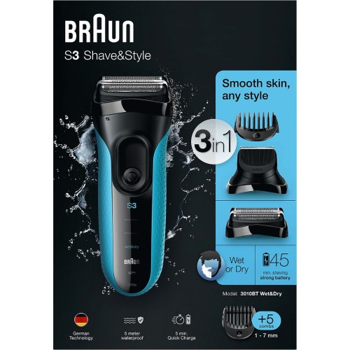 Braun Series 3 310 Electric Shaver Wet & Dry Razor for Men Black