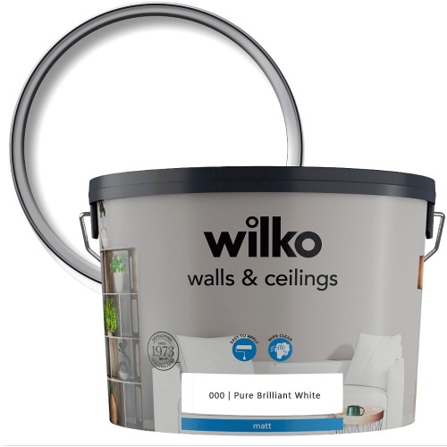 Wilko Walls & Ceilings Pure Brilliant White Matt Emulsion Paint (10