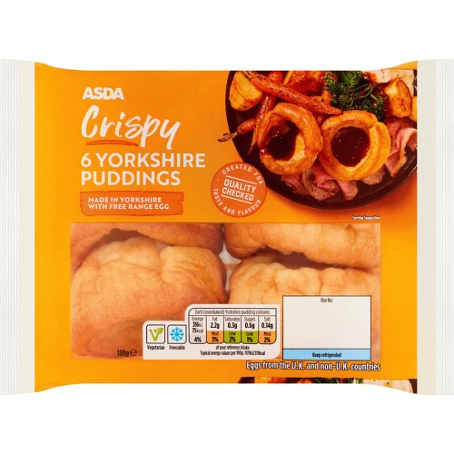 ASDA Crispy 6 Yorkshire Puddings (180g) - Compare Prices & Where To Buy ...