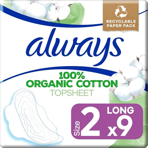 Always Organic Cotton Protection Ultra Long Sanitary Towels with Wings (10) Compare Prices