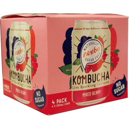 Nexba Mix Berry Kombucha (4 x 330ml) Compare Prices Trolley.co.uk
