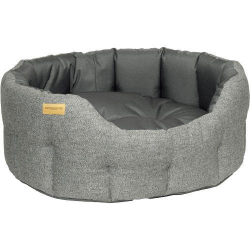Earthbound Traditional Tweed & Waterproof Bed Steel Grey Medium