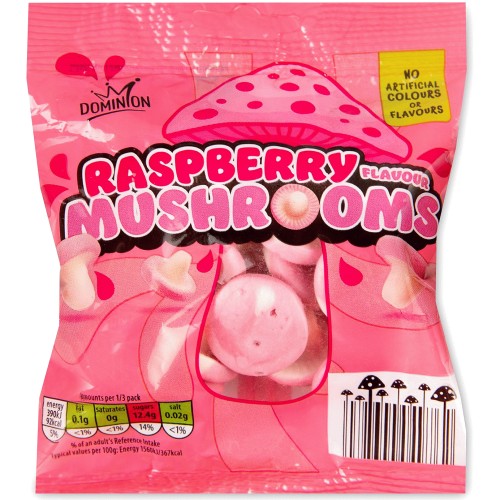 Raspberry & Bubblegum Foam Mushroom Sweets