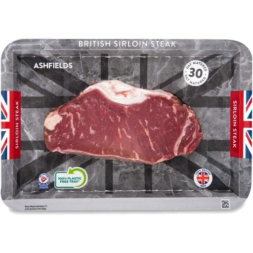 Ashfields 100 British 28 Day Matured Sirloin Steak (227g) Compare