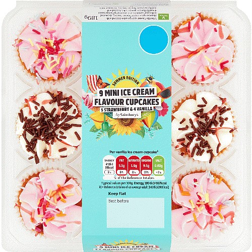 Sainsbury's Mini Ice Cream Flavour Cupcakes Summer Edition (9 x 189g