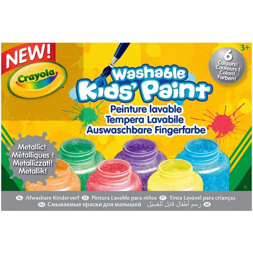 Crayola Kids' Paint, Washable, 3+ - 6 pack, 2 fl oz bottles