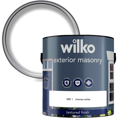 Wilko Exterior Masonry Textured Pure Brilliant White Paint (2.5 Litre