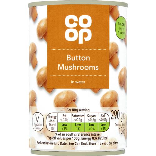 Coop Button Mushrooms in Water (290g) Compare Prices & Where To Buy Trolley.co.uk