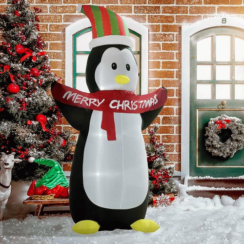 Everglow LED Inflatable Christmas Penguin Decoration 7.8ft - Compare