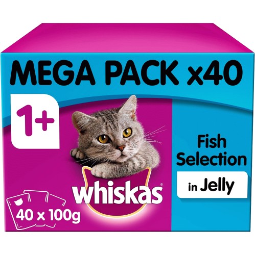 Adult 1+ Wet Cat Food Pouches Fish in Jelly Mega Pack