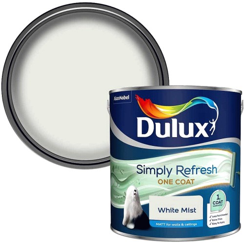 Dulux Simply Refresh Matt Emulsion Paint White Mist 5382903 (2.5 Litre