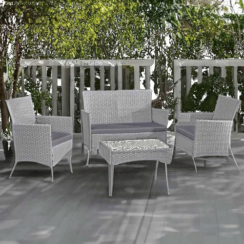 Ricomex 4 Seater Grey Rattan Effect Sofa Set - Compare Prices & Where ...