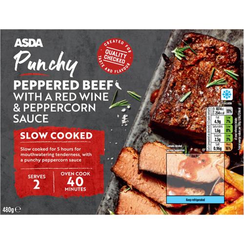 ASDA Punchy Peppered Beef with a Red Wine & Peppercorn Sauce (480g