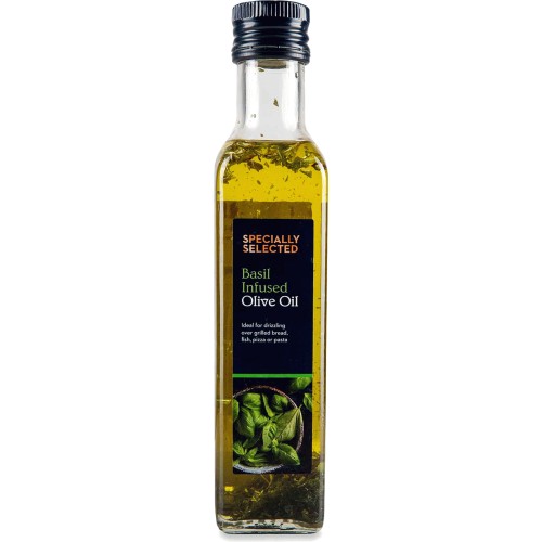 Basil infused olive oil and almond crumble - Olive Oils from Spain