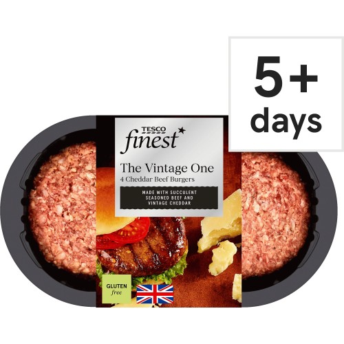 Tesco Finest 4 Smoked Maple Beef Burgers (454g) - Compare Prices