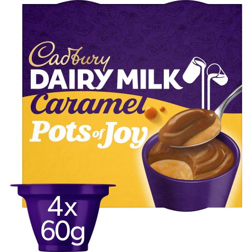 Cadbury Dairy Milk Pots Of Joy Caramel Chocolate Dessert (4 x 60g