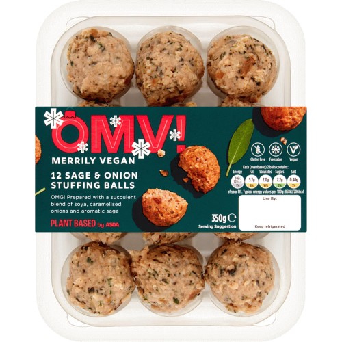 Plant Based by ASDA 12 MeatFree Sage & Onion Stuffing Balls (350g