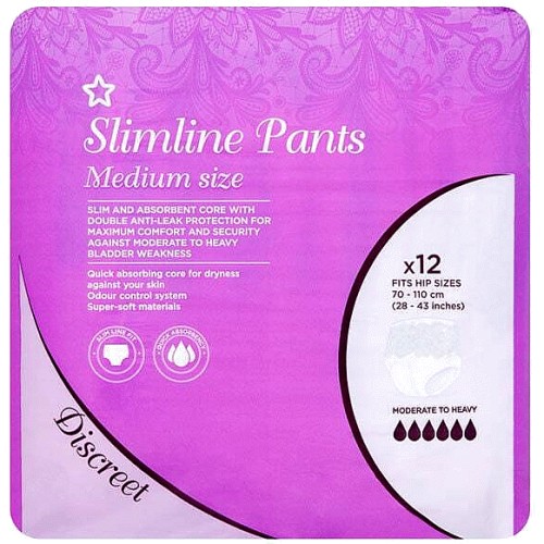 Superdrug Adult Incontinence Slimline Pants Medium (12) Compare