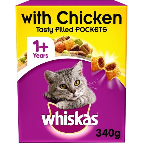 Whiskas Adult Complete Dry Cat Food Biscuits Chicken (340g) Compare