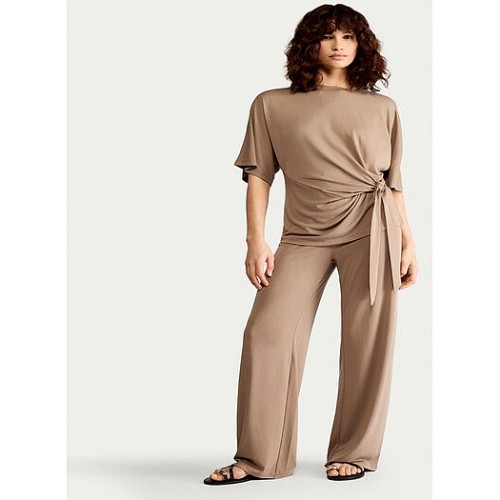 F&F Tie Side Co-ord Top in Mink