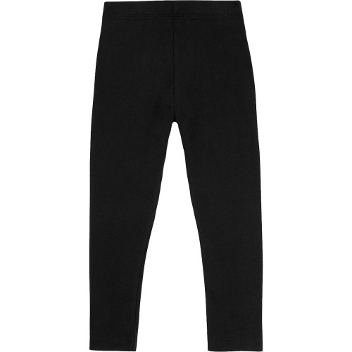M&S Girls Cotton With Stretch Plain Leggings 5-6 Years Black