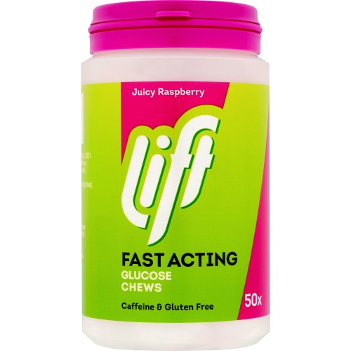 Lift Juicy Raspberry Fast Acting Glucose Chews (50 x 200g) - Compare ...
