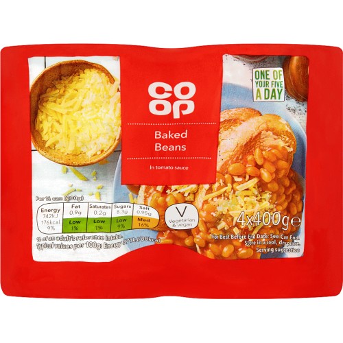 Co Op Baked Beans in Tomato Sauce (4 x 400g) Compare Prices & Where