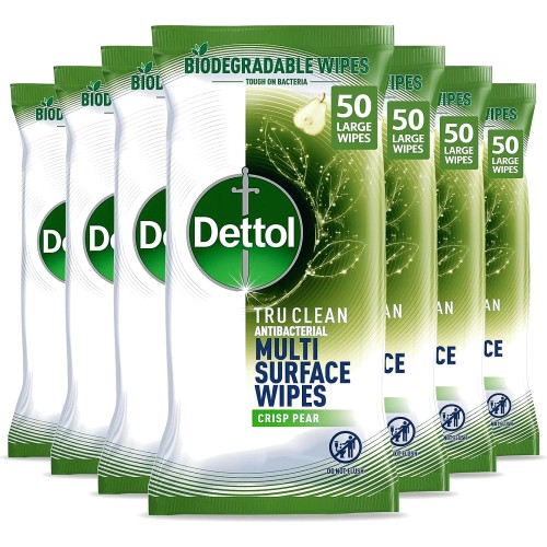 Dettol Tru Clean Antibacterial Biodegradable Crisp Pear Cleaning Wipes ...