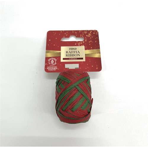 Red and outlet green raffia