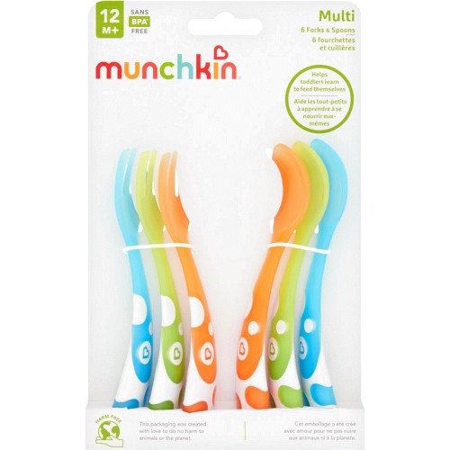 Munchkin Raise Toddler Fork & Spoon Set, 12 M+