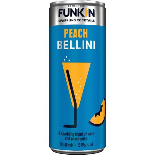 Funkin Sparkling Peach Bellini Cocktail (250ml) Compare Prices