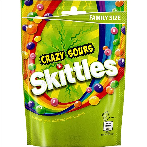Crazy Sours Sweets Family Size Pouch Bag