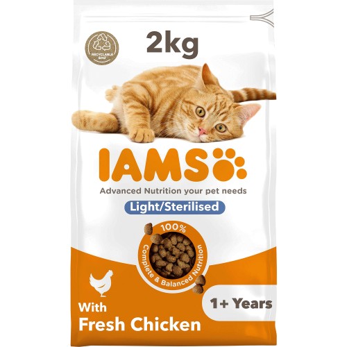 Iams Cat Food Adult Light In Fat With Chicken