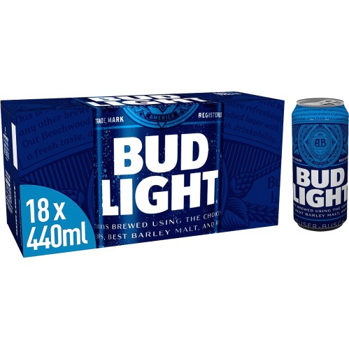 Bud Light Lager Beer Cans 18x440