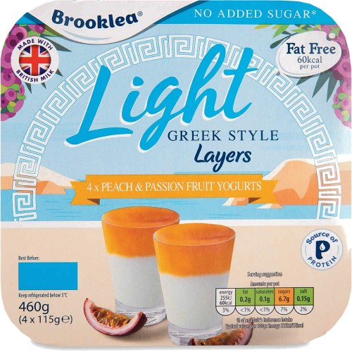 Light Greek Style Layered Peach & Passion Fruit Yogurt